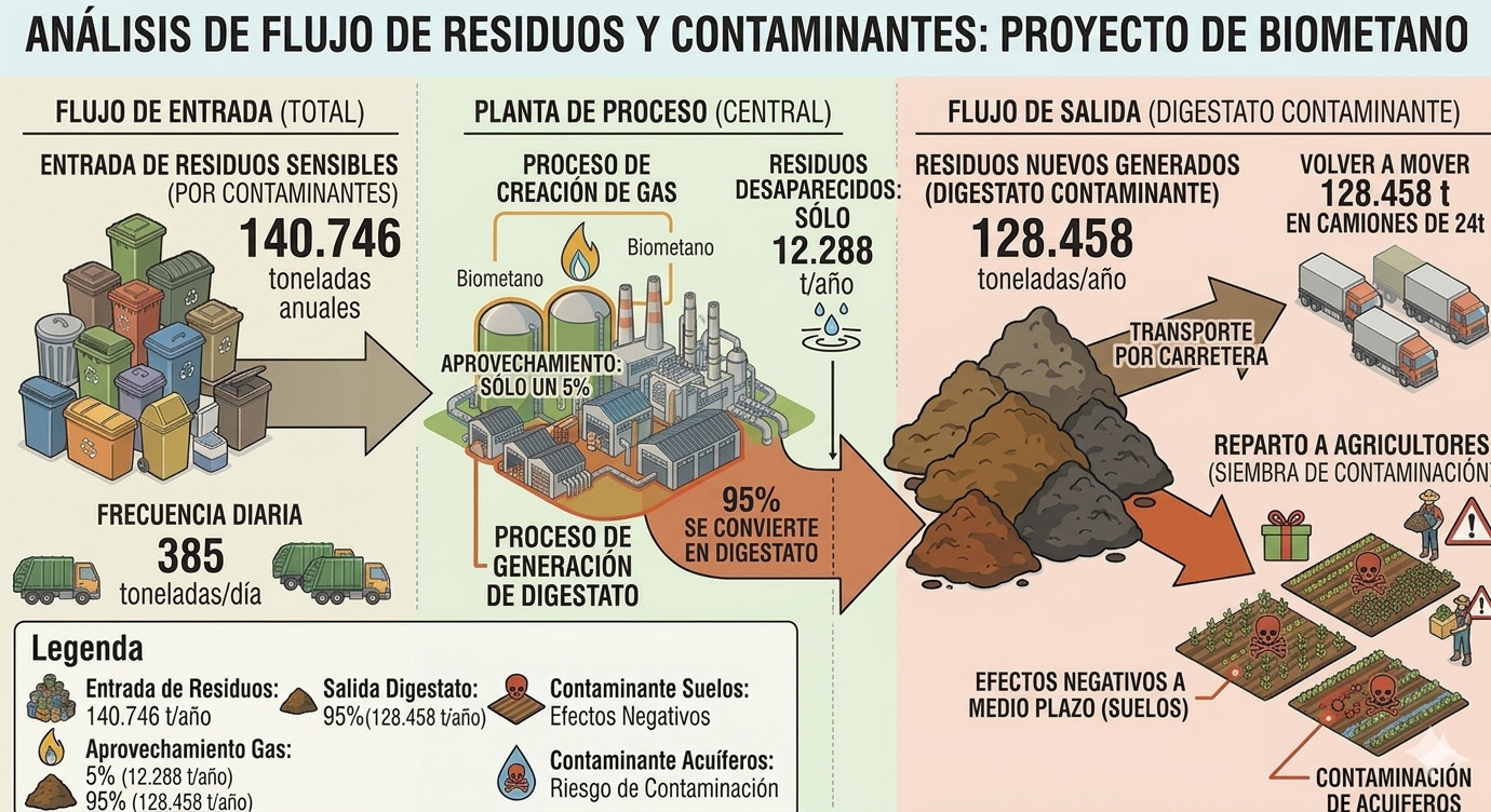Esquema del proceso de metanización